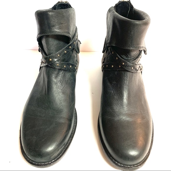 ✌🏻Free People Alamosa Black Leather Ankle Booties - Picture 5 of 13